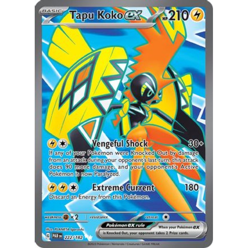 Tapu Koko ex 222/182  - Holofoil SV04 Paradox Rift - Ultra Rare