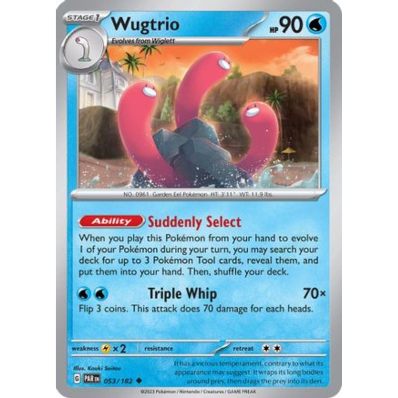Wugtrio 053/182  - Reverse Holofoil SV04 Paradox Rift - Uncommon