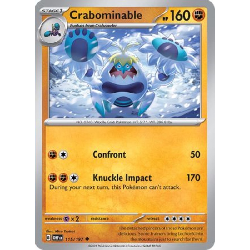 Crabominable 115/197  - Reverse Holofoil SV03 Obsidian Flames - Uncommon