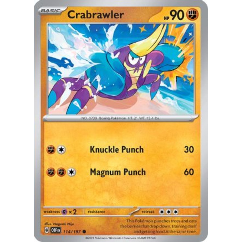 Crabrawler 114/197  - Reverse Holofoil SV03 Obsidian Flames - Common