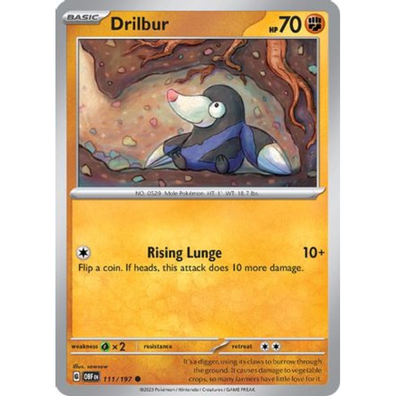 Drilbur 111/197  SV03 Obsidian Flames - Common