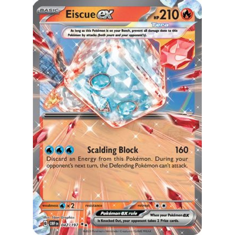 Eiscue ex 042/197  - Holofoil SV03 Obsidian Flames - Double Rare
