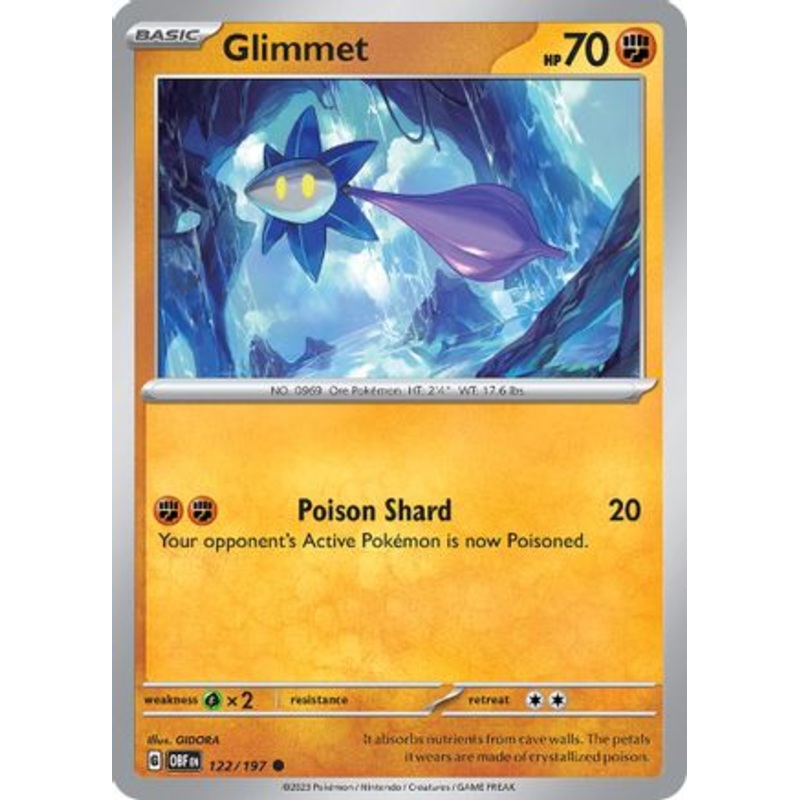 Glimmet 122/197  - Reverse Holofoil SV03 Obsidian Flames - Common