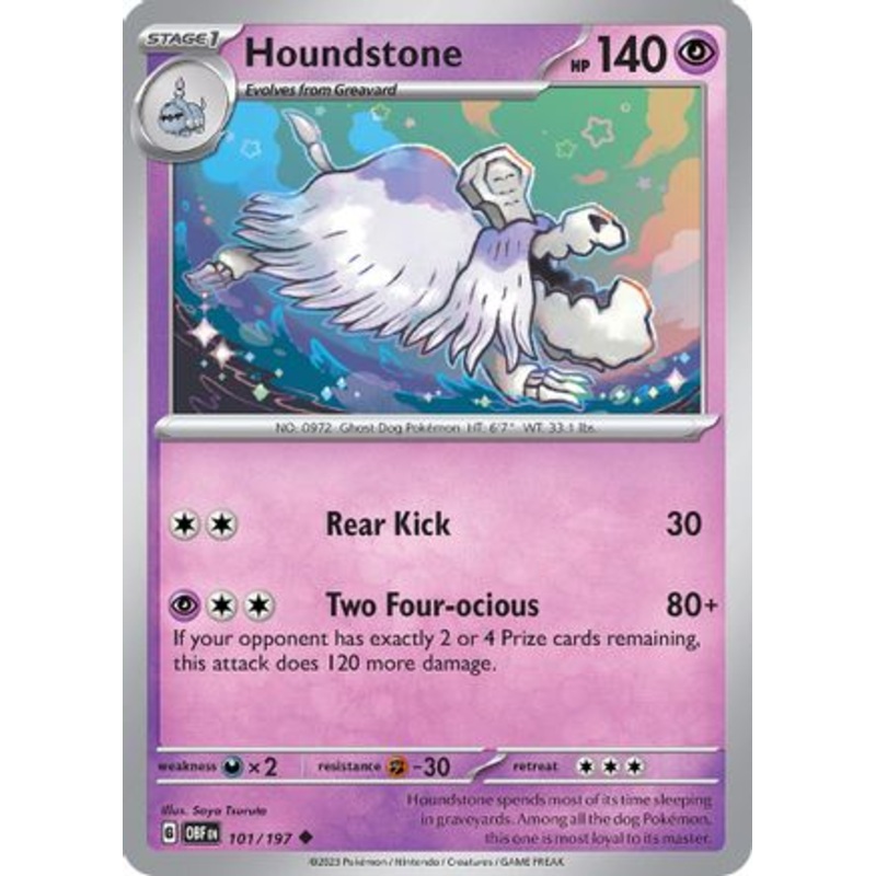 Houndstone 101/197  - Reverse Holofoil SV03 Obsidian Flames - Uncommon