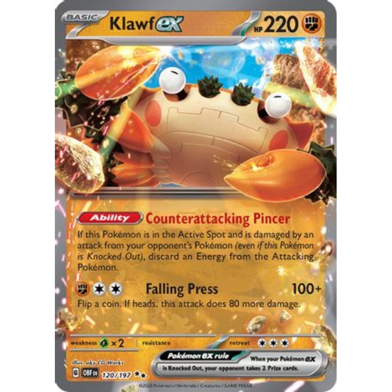 Klawf ex 120/197  - Holofoil SV03 Obsidian Flames - Double Rare