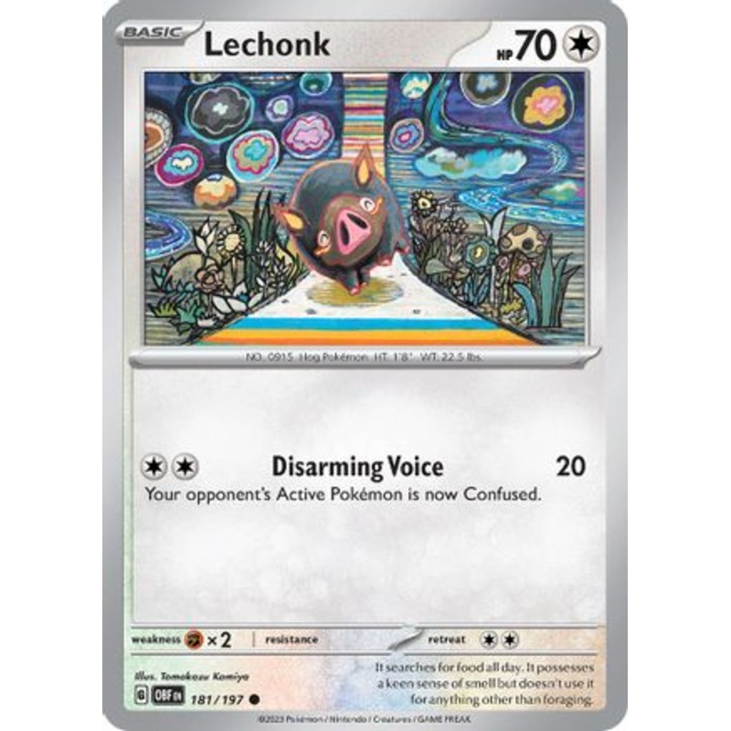 Lechonk 181/197  - Reverse Holofoil SV03 Obsidian Flames - Common