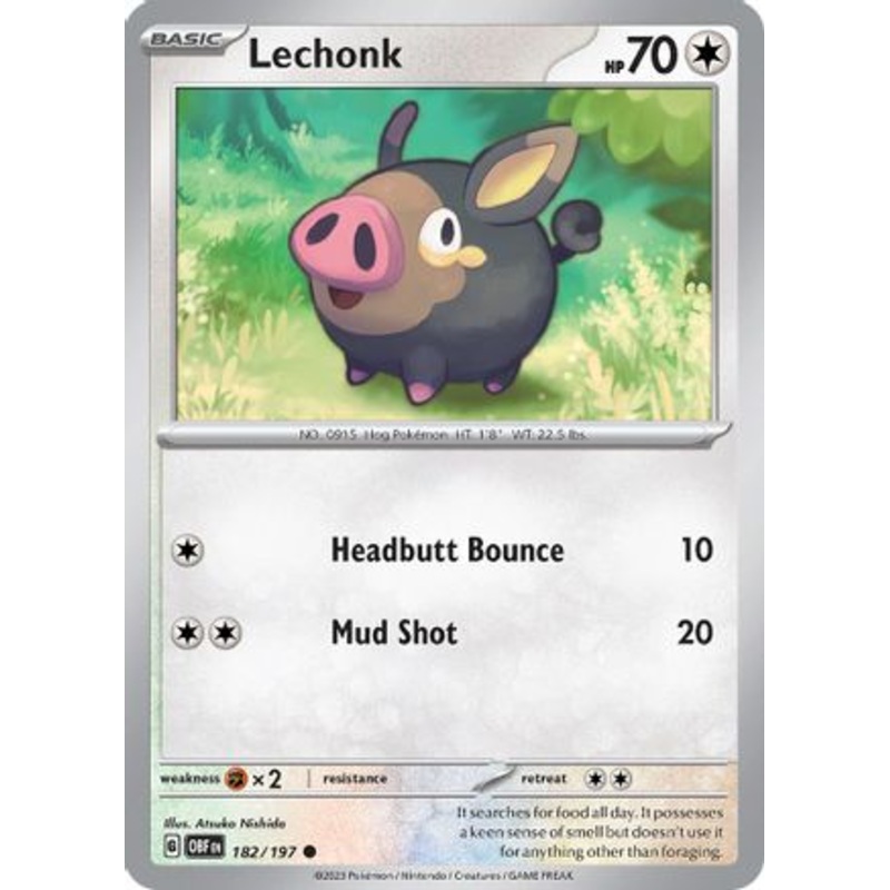 Lechonk 182/197  SV03 Obsidian Flames - Common