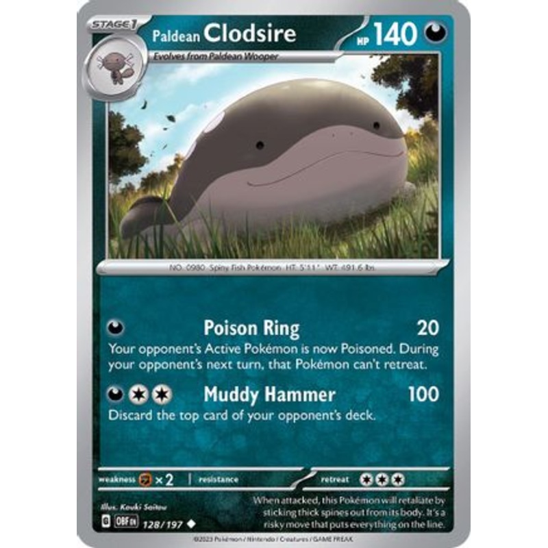 Paldean Clodsire 128/197  SV03 Obsidian Flames - Uncommon