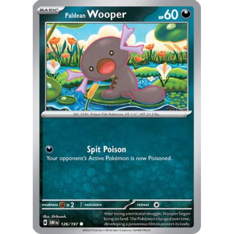 Paldean Wooper 126/197  - Reverse Holofoil SV03 Obsidian Flames - Common