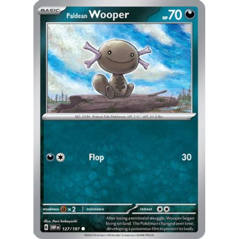 Paldean Wooper 127/197  - Reverse Holofoil SV03 Obsidian Flames - Common