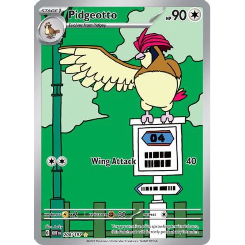 Pidgeotto 208/197  - Holofoil SV03 Obsidian Flames - Illustration Rare