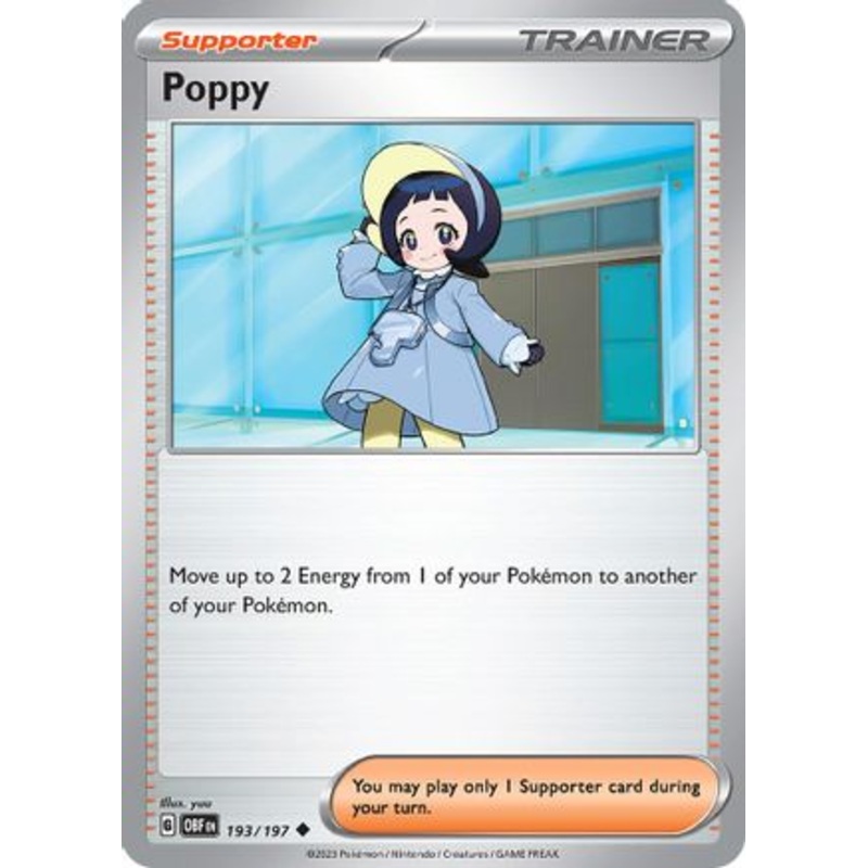 Poppy 193/197  - Reverse Holofoil SV03 Obsidian Flames - Uncommon