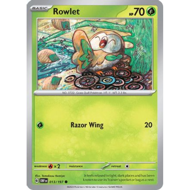 Rowlet 013/197  SV03 Obsidian Flames - Common