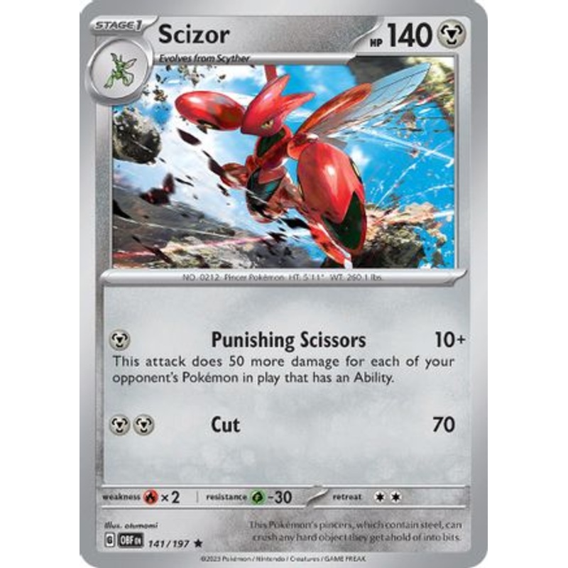 Scizor 141/197  - Holofoil SV03 Obsidian Flames - Rare