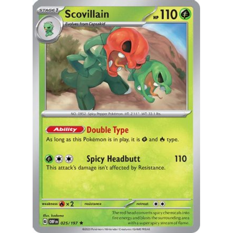 Scovillain 025/197  - Holofoil SV03 Obsidian Flames - Rare