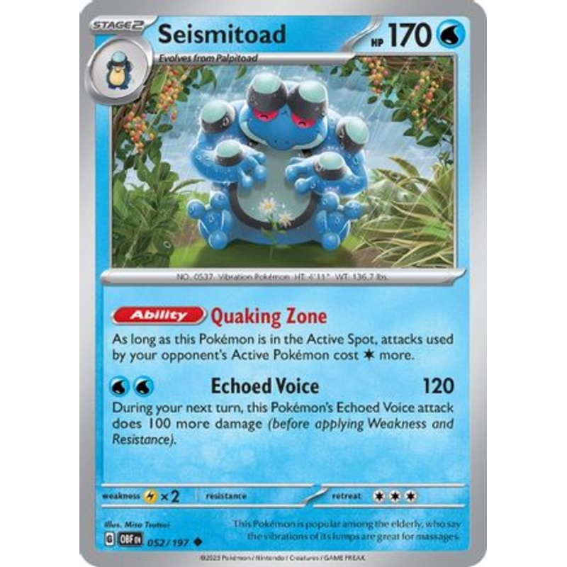 Seismitoad 052/197  SV03 Obsidian Flames - Uncommon