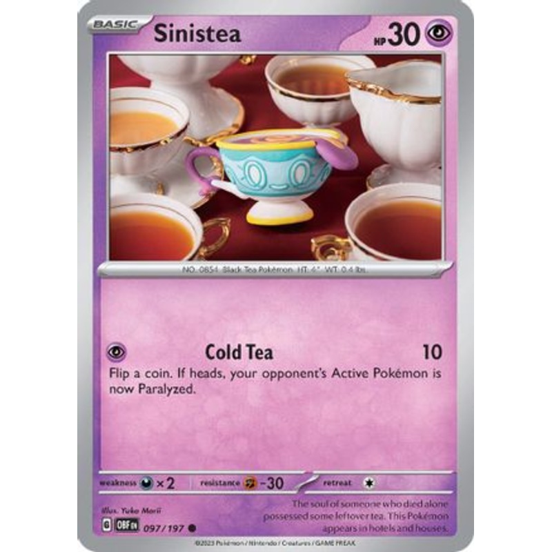 Sinistea 097/197  - Reverse Holofoil SV03 Obsidian Flames - Common