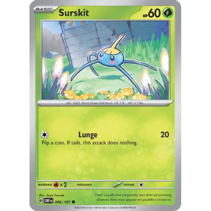 Surskit 006/197  - Reverse Holofoil SV03 Obsidian Flames - Common