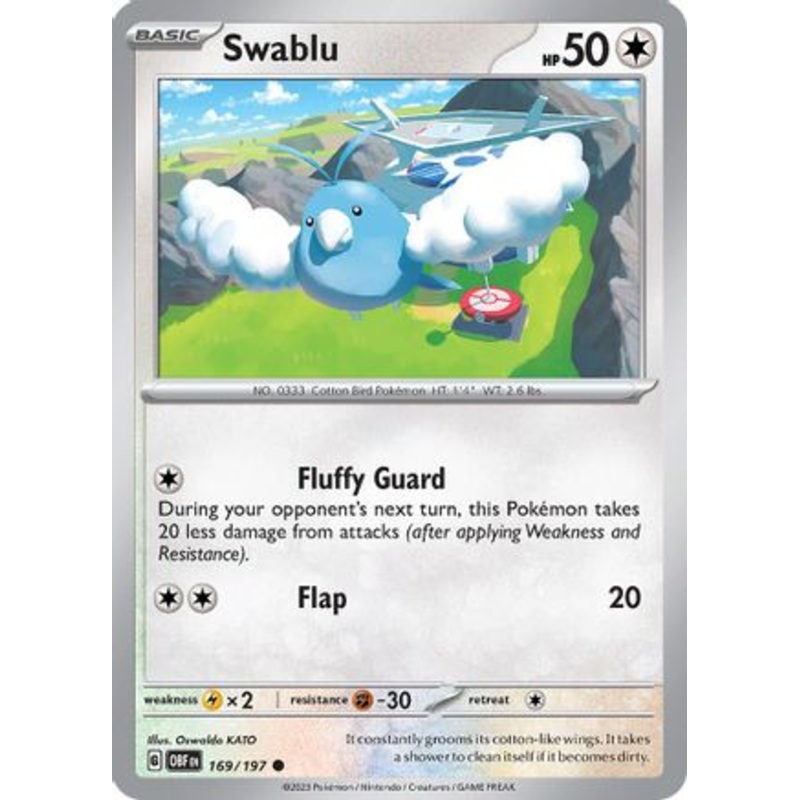 Swablu 169/197  SV03 Obsidian Flames - Common