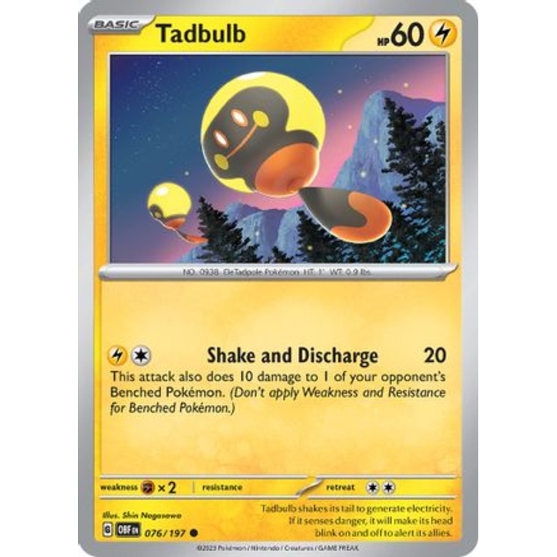 Tadbulb 076/197 076/197  - Reverse Holofoil SV03 Obsidian Flames - Common