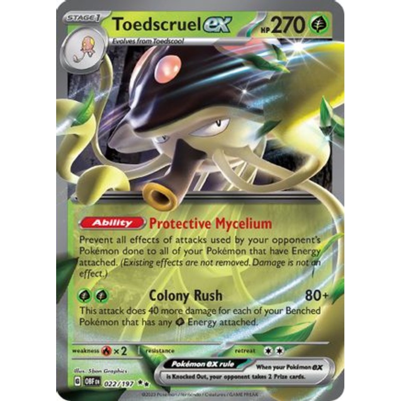 Toedscruel ex 022/197  - Holofoil SV03 Obsidian Flames - Double Rare