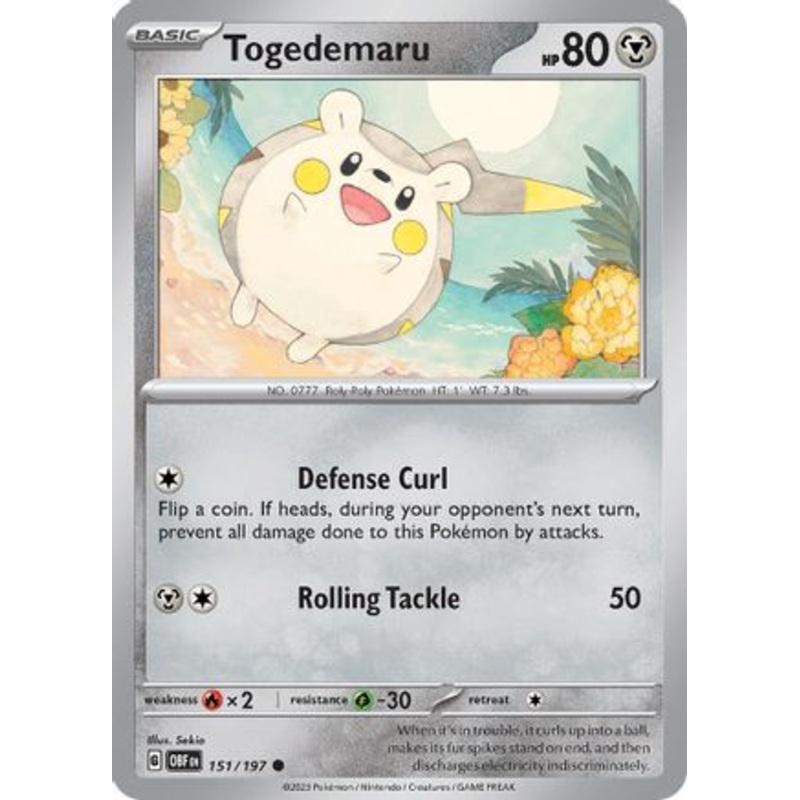 Togedemaru 151/197  SV03 Obsidian Flames - Common