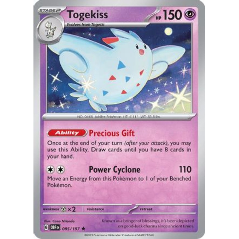 Togekiss 085/197  - Reverse Holofoil SV03 Obsidian Flames - Rare