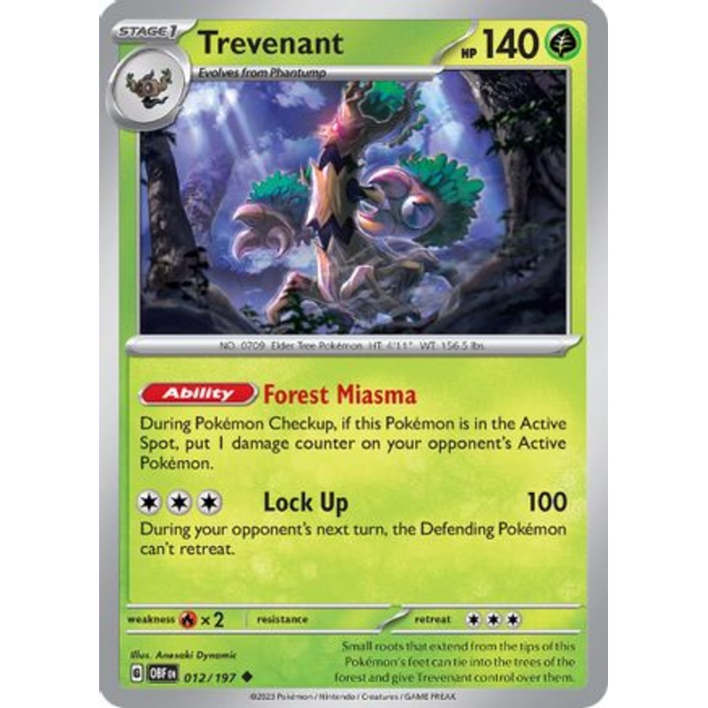 Trevenant 012/197  SV03 Obsidian Flames - Uncommon