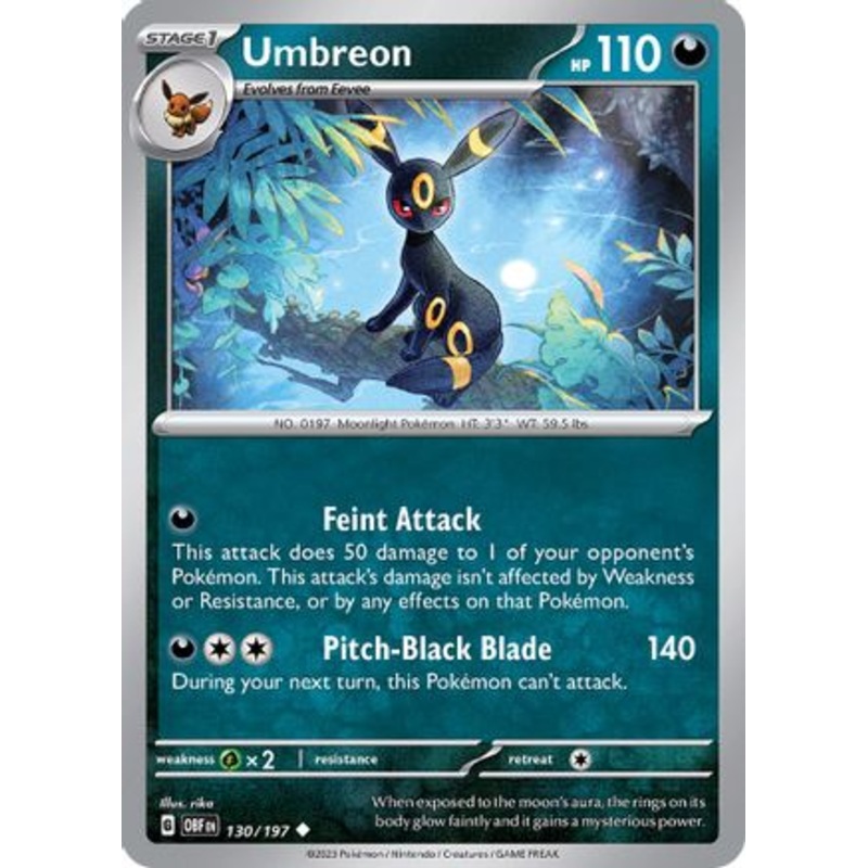 Umbreon 130/197  SV03 Obsidian Flames - Uncommon