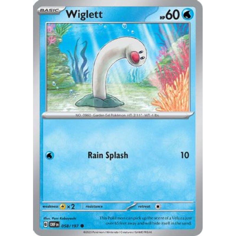 Wiglett 058/197  - Reverse Holofoil SV03 Obsidian Flames - Common