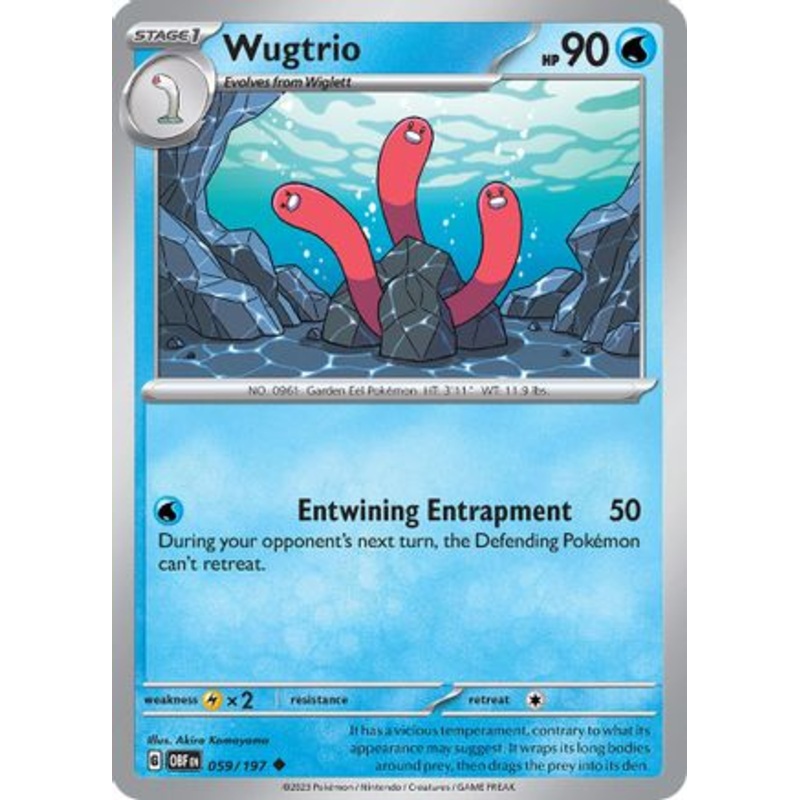 Wugtrio 059/197  - Reverse Holofoil SV03 Obsidian Flames - Uncommon