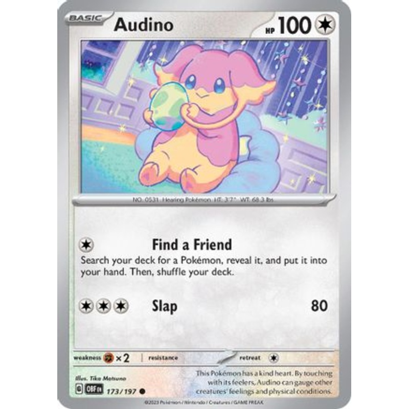 Audino 173/197  - Reverse Holofoil SV03 Obsidian Flames - Common