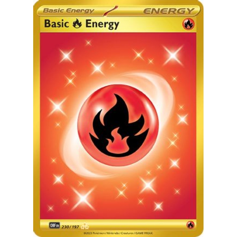 Basic Fire Energy 230/197  - Holofoil SV03 Obsidian Flames - Hyper Rare