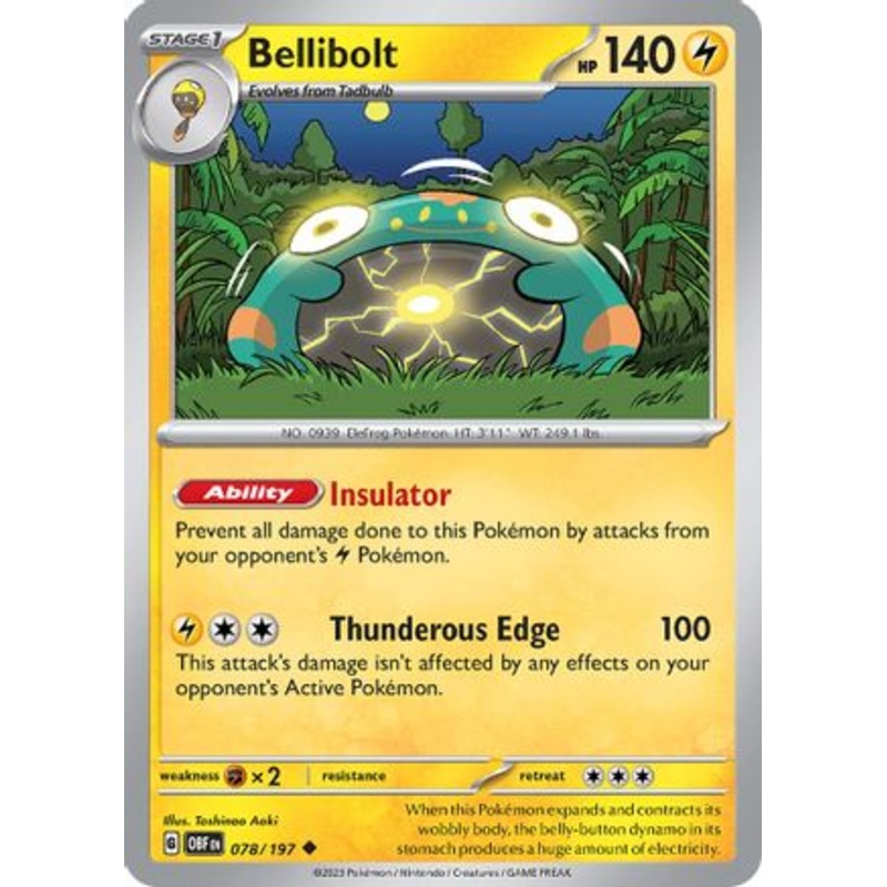 Bellibolt 078/197  SV03 Obsidian Flames - Uncommon