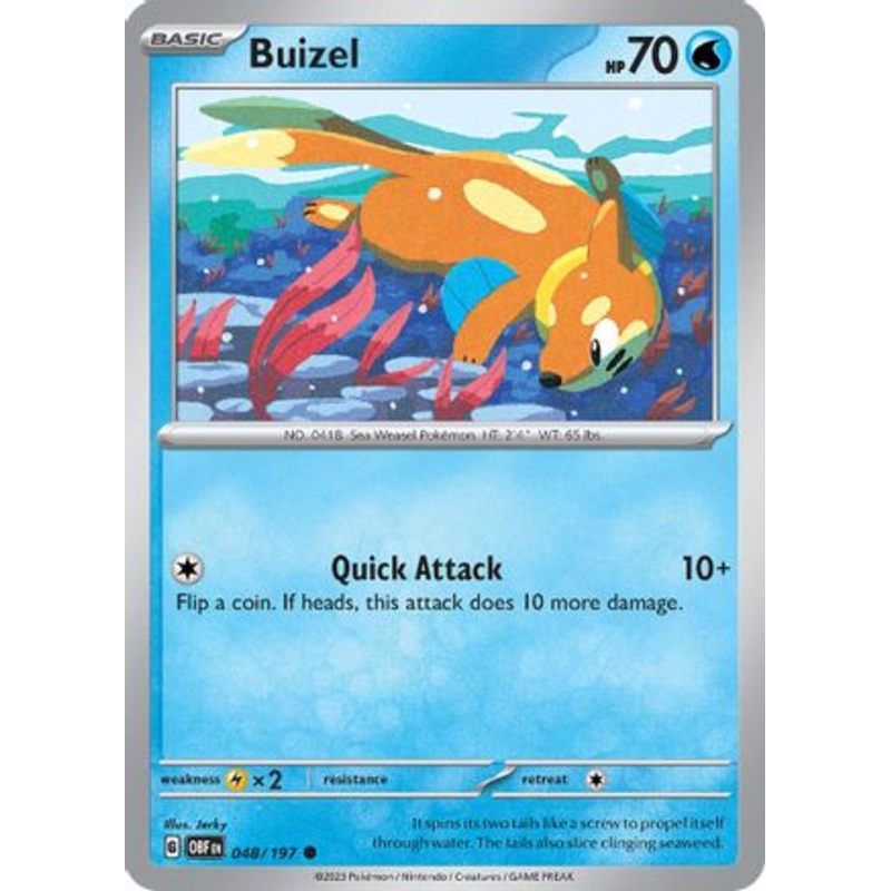 Buizel 048/197  - Reverse Holofoil SV03 Obsidian Flames - Common