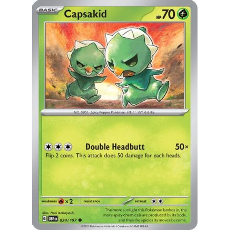 Capsakid 024/197  - Reverse Holofoil SV03 Obsidian Flames - Common