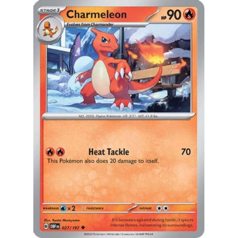 Charmeleon 027/197  - Reverse Holofoil SV03 Obsidian Flames - Uncommon
