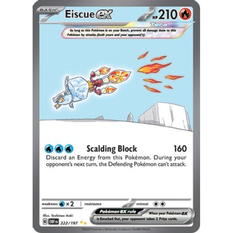 Eiscue ex 222/197  - Holofoil SV03 Obsidian Flames - Special Illustration Rare