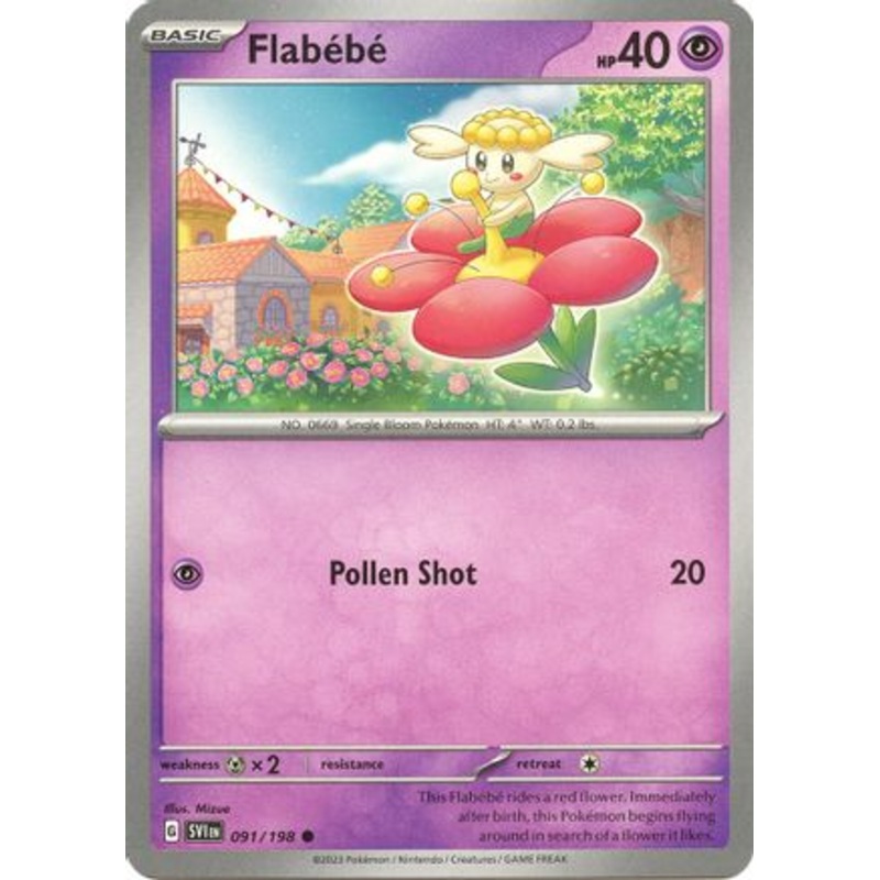 Flabebe 091/198  - Reverse Holofoil SV01 Scarlet & Violet Base Set - Common