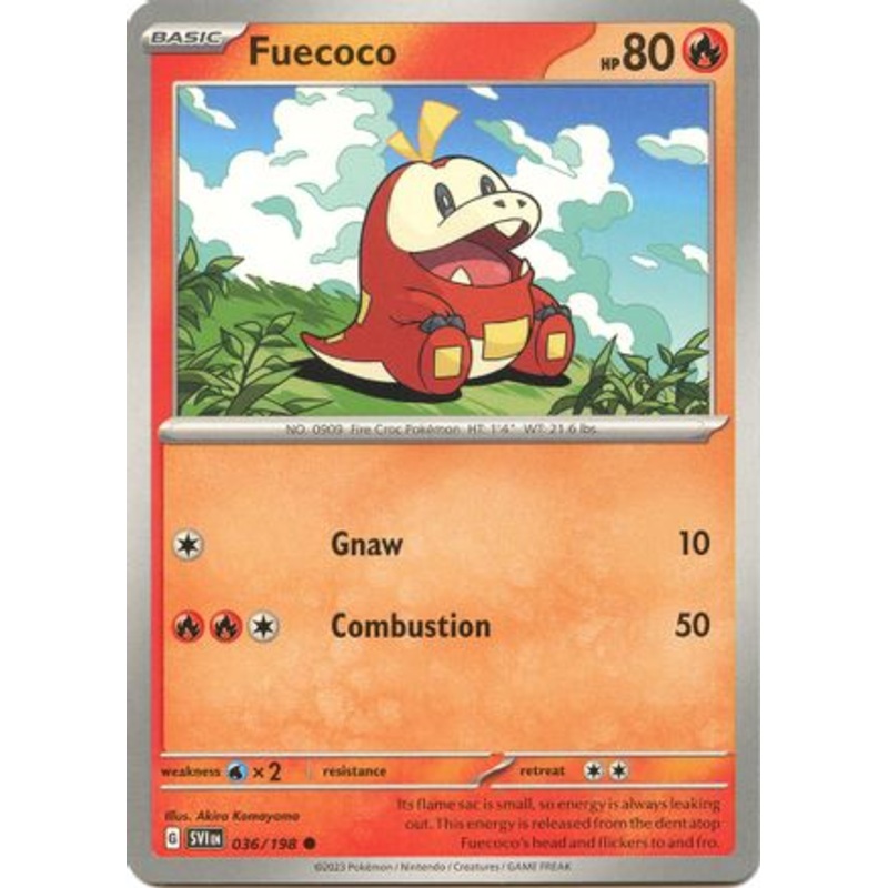 Fuecoco 036/198  - Reverse Holofoil SV01 Scarlet & Violet Base Set - Common