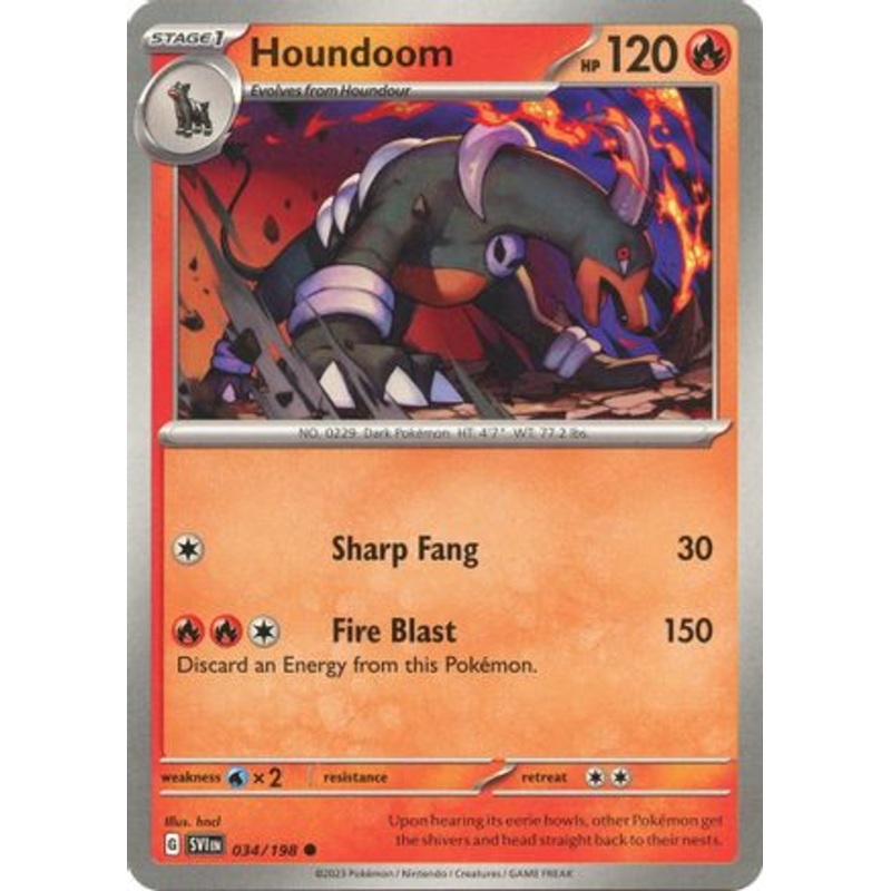 Houndoom 034/198  SV01 Scarlet & Violet Base Set - Common