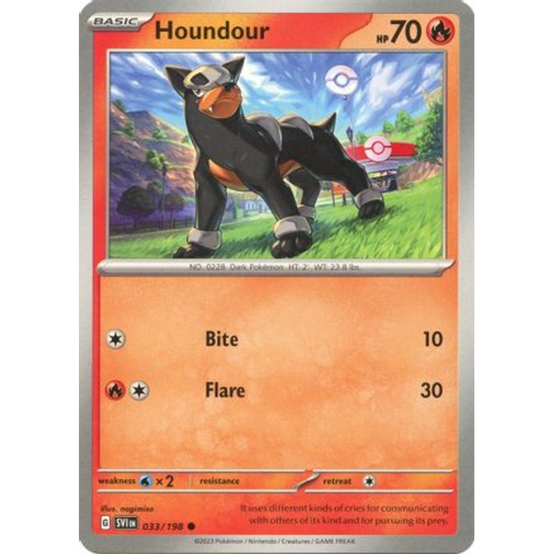 Houndour 033/198  - Reverse Holofoil SV01 Scarlet & Violet Base Set - Common