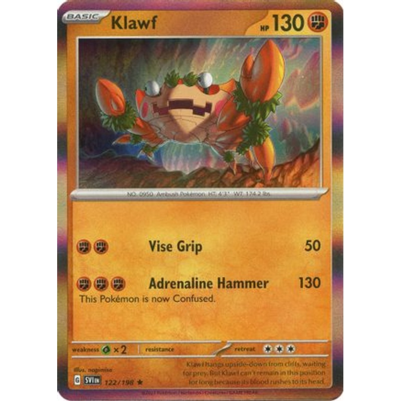 Klawf 122/198  - Reverse Holofoil SV01 Scarlet & Violet Base Set - Rare
