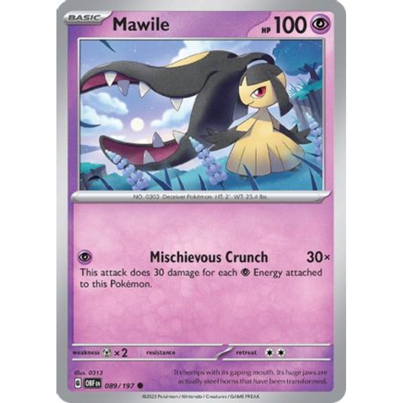 Mawile 089/197  - Reverse Holofoil SV03 Obsidian Flames - Common