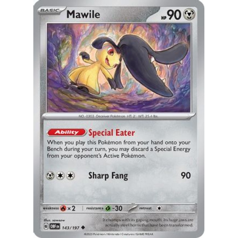Mawile 143/197  - Reverse Holofoil SV03 Obsidian Flames - Uncommon