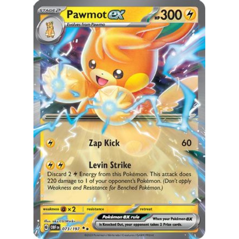 Pawmot ex 073/197  - Holofoil SV03 Obsidian Flames - Double Rare