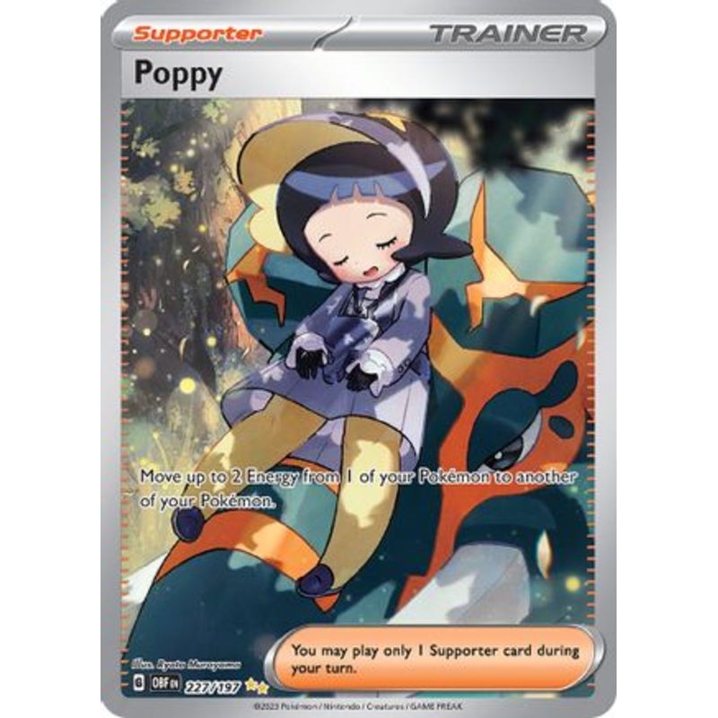 Poppy 227/197  - Holofoil SV03 Obsidian Flames - Special Illustration Rare