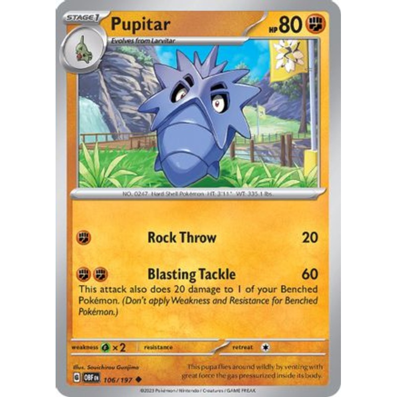 Pupitar 106/197  - Reverse Holofoil SV03 Obsidian Flames - Uncommon