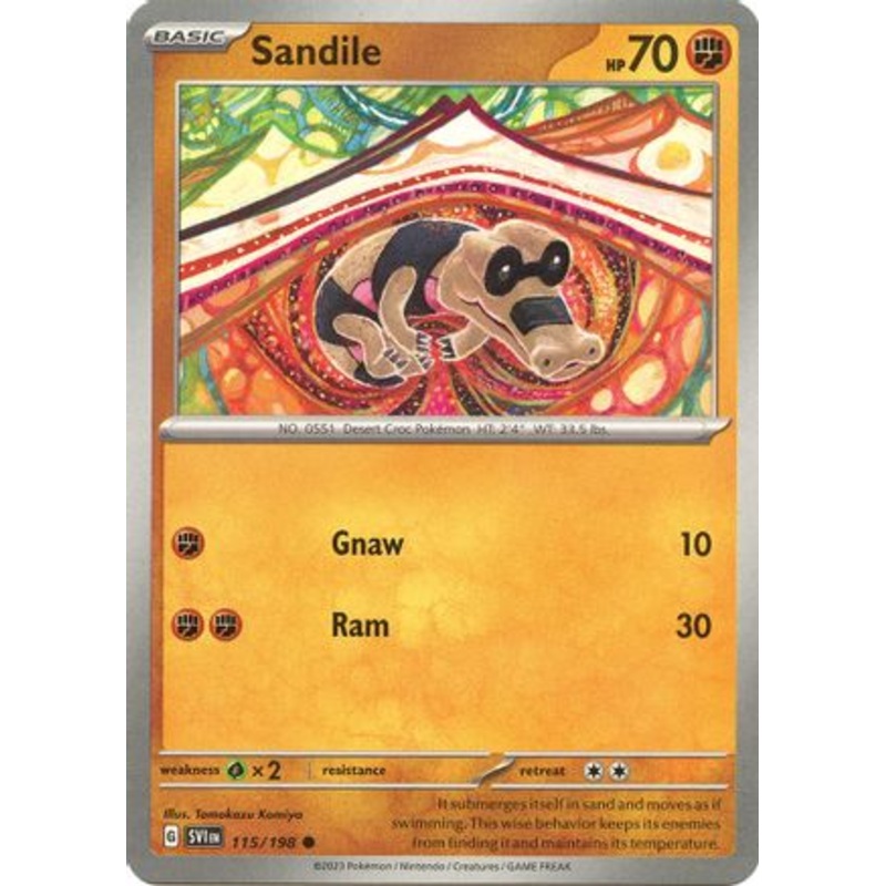 Sandile 115/198  - Reverse Holofoil SV01 Scarlet & Violet Base Set - Common