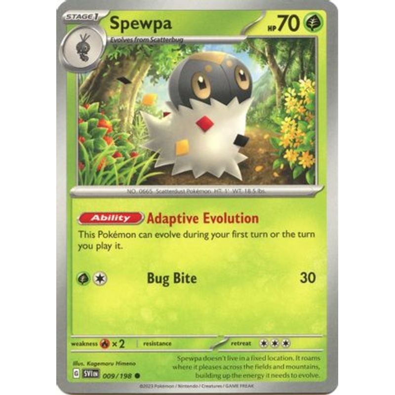 Spewpa 009/198  - Reverse Holofoil SV01 Scarlet & Violet Base Set - Common